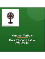 Ventisol Ventilador Mesa Turbo 6 30cm Vermelho 220v