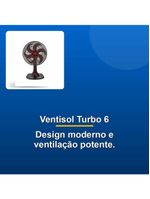Ventisol Ventilador Mesa Turbo 6 30cm Vermelho 127v