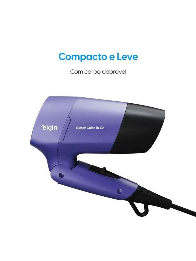 Secador Glossy Color Dobrável 2 Temperaturas 1200W SECT0 Bivolt