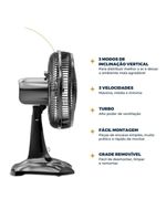 Ventilador De Mesa Britânia BVT301 60W Maxx Force Preto 220V