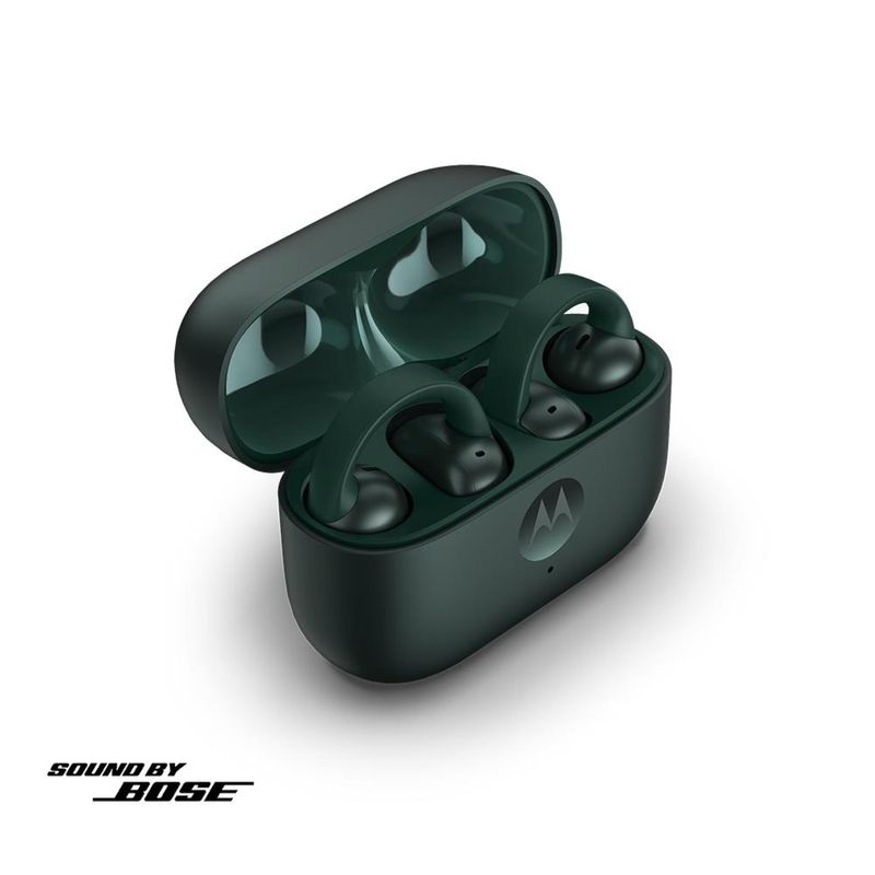 Fone de ouvido moto buds loop ows bluetooth, sound by bose ip54 bateria até 39h verde