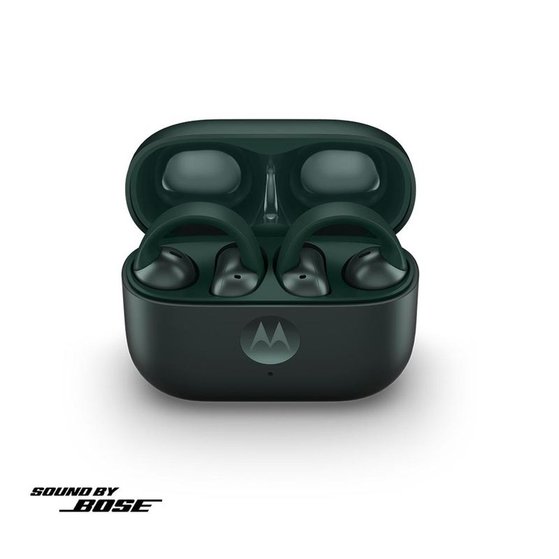 Fone de ouvido moto buds loop ows bluetooth, sound by bose ip54 bateria até 39h verde