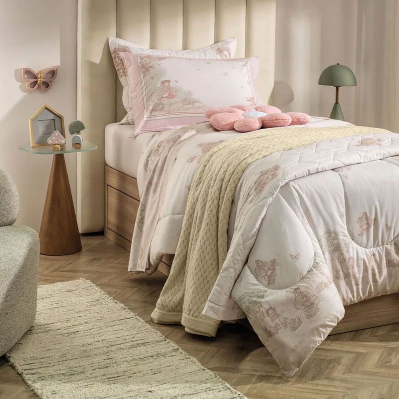 Jogo de Cama Infantil Solteiro Karsten 200 fios Algodão Jardim