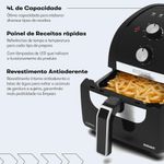 Fritadeira Air Fryer Itatiaia AFITA1001 4L 1500W com Timer Preto 110V