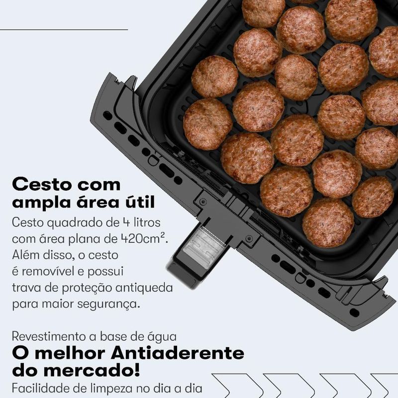 Fritadeira Air Fryer Itatiaia AFITA1001 4L 1500W com Timer Preto 110V