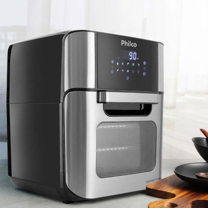 Fritadeira Air Fryer Philco PFR2250V 12L 1800W Digital com 9 Funções Preto 220V