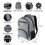 Mochila masculina para notebook méxico cinza