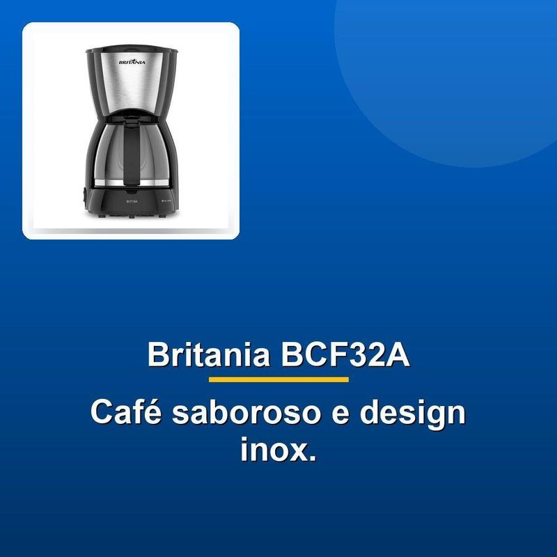 Cafeteira Elétrica Britânia Bcf32a em Aço Inox com Jarra Inox 110V