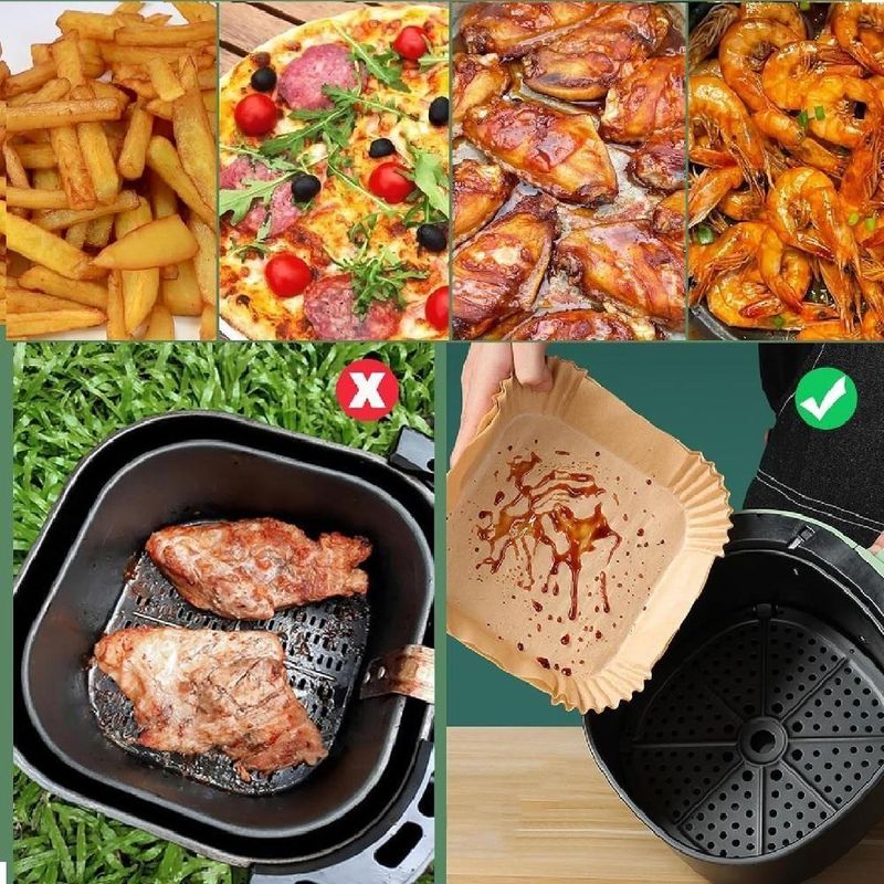 Kit 50 Forma De Papel Air Fryer Forminha Descartavel