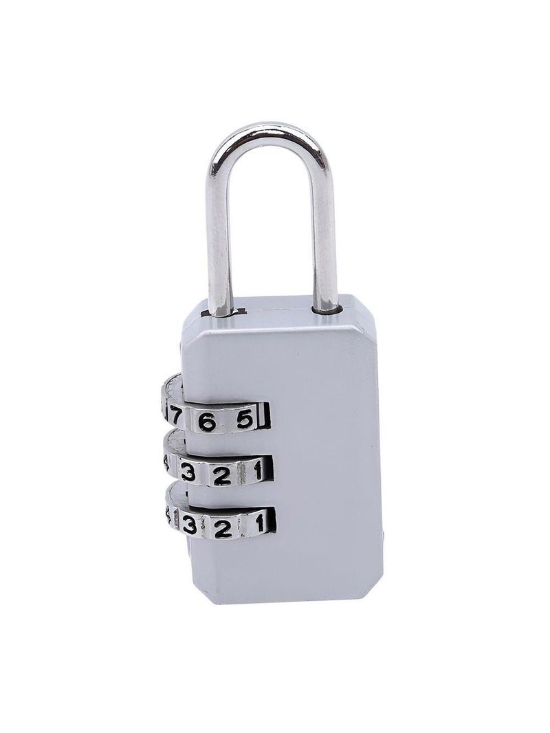 Cadeado Com Segredo 3 Dígitos Em Metal Resistente – Ideal Para Mala, Mochila E Armário Bloqueio Combinação cinza