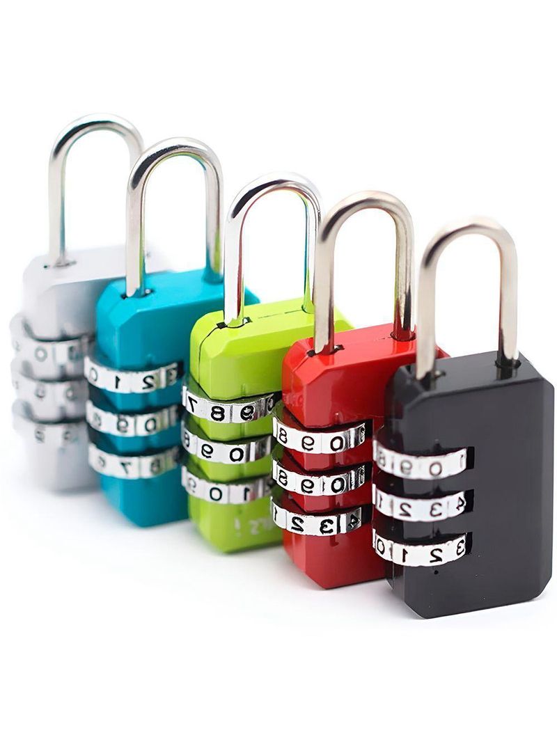 Cadeado Com Segredo 3 Dígitos Em Metal Resistente – Ideal Para Mala, Mochila E Armário Bloqueio Combinação cinza