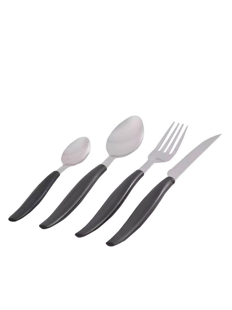 Conjunto Jarra Talheres 25 Peças Kit De Talheres Com Aço Inox Preto