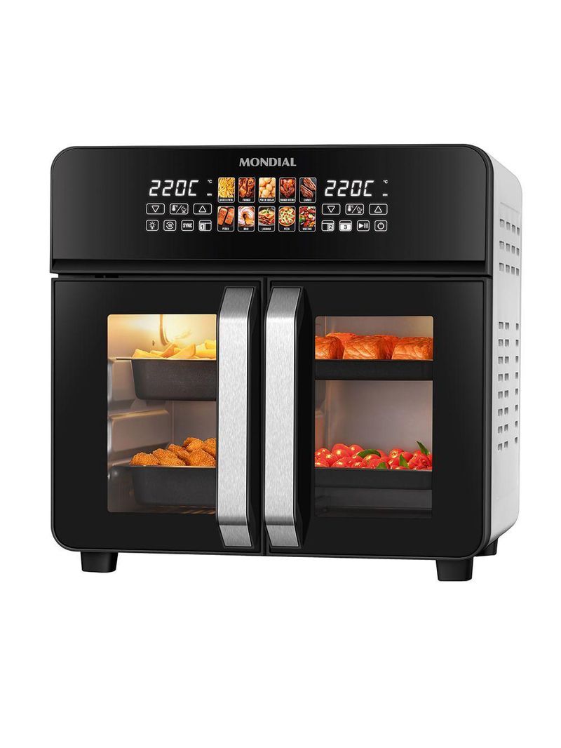 Air Fryer Forno 25L French Door Mondial Preto/inox 2000W AFDO-25L-FD 110V