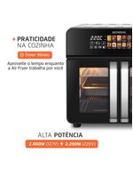 Air Fryer Forno 25L French Door Mondial Preto/inox 2000W AFDO-25L-FD 110V