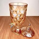 Suqueira Cristal 4,5 Litros Dourada Diamond Dispenser De Vidro