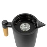 Garrafa Termica Jarra Inox Cafe Cha 1 Litro Cabo Madeira - Preto
