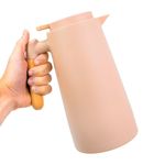 Garrafa Termica Jarra Inox Cafe Cha 1 Litro Cabo Madeira - Preto