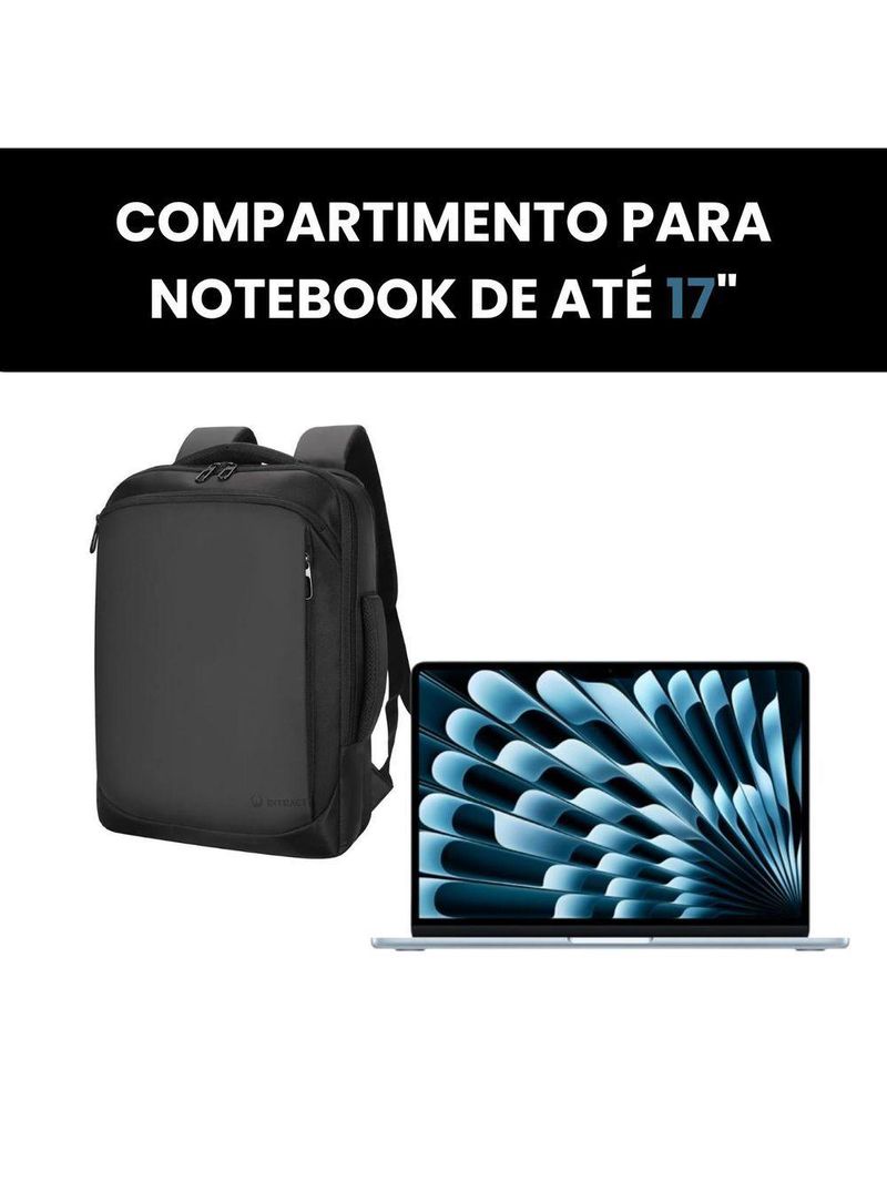 Mochila Masculina Para Notebook 17 E Laptop Executiva Impermeável E Reforçada Mit Intract Cor Mit 5