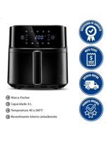Air Fryer Fischer Digital 6L Com Função Descongelar E Timer 220V