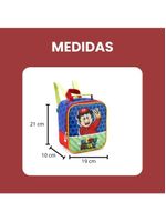 Kit Escolar Mochila C/rodinhas Alça De Mão E Costas + Lancheira + Estojo Let´s Play Denlex Cor Azul