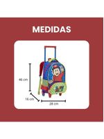 Kit Escolar Mochila C/rodinhas Alça De Mão E Costas + Lancheira + Estojo Let´s Play Denlex Cor Azul