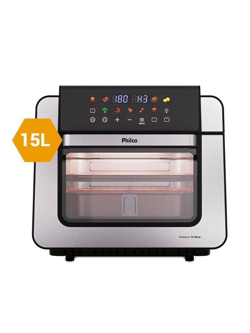 Fritadeira elétrica air fryer philco oven paf15b 15l preta