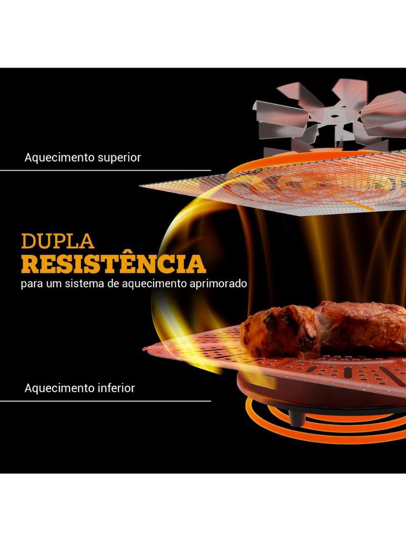 Fritadeira elétrica air fryer philco oven paf15b 15l preta