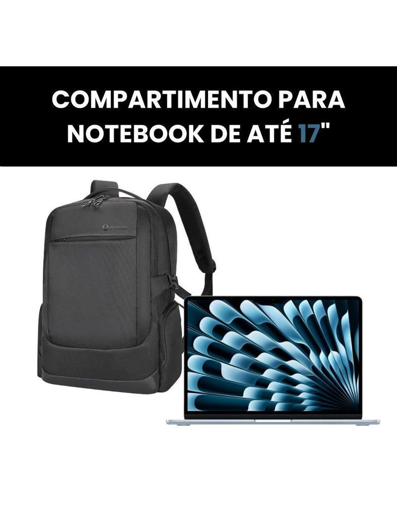 Mochila Masculina Para Notebook 17 E Laptop Executiva Impermeável E Reforçada Mit Intract Cor Mit 6