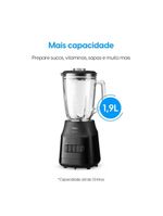 Liquidificador elgin super force preto 900w 3 velocidades jarra de vidro 1,9l função pulsar