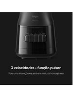 Liquidificador elgin super force preto 900w 3 velocidades jarra de vidro 1,9l função pulsar