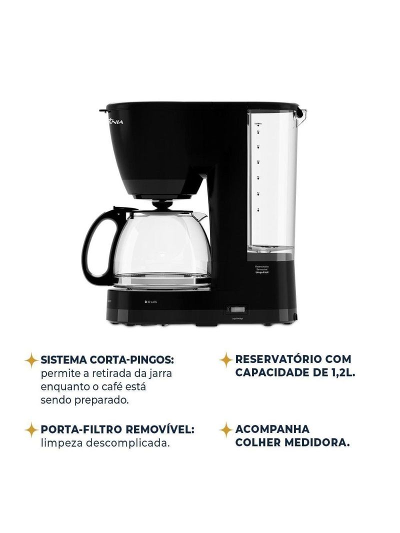 Cafeteira britânia bcf32c jarra de vidro