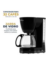 Cafeteira britânia bcf32c jarra de vidro