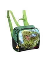 Kit Escolar Mochila Lancheira E Estojo Meninos Dinossauro Alça De Costas Reforçada - Trex - Denlex Verde Escuro