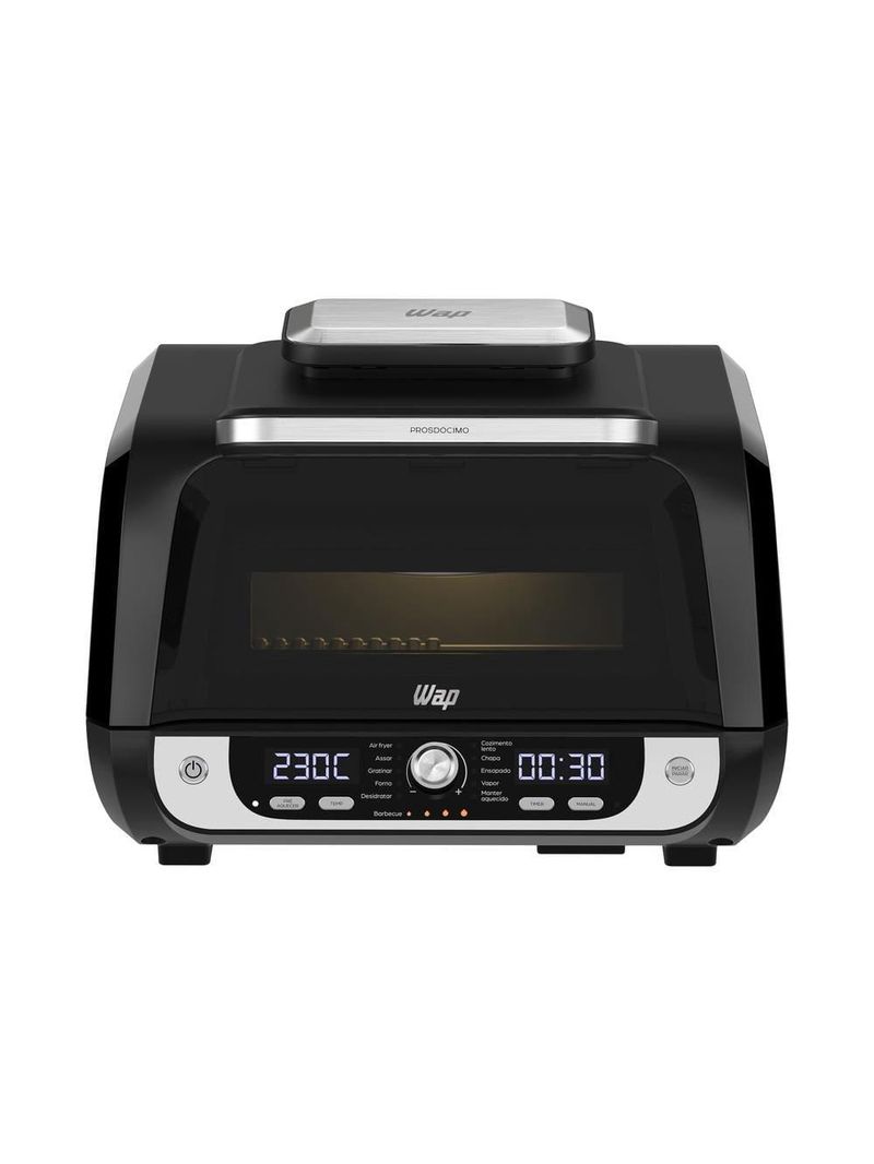 Fritadeira air fryer wap barbecue digital 1700w 12 funções painel led graystone sem Óleo sem fumaça