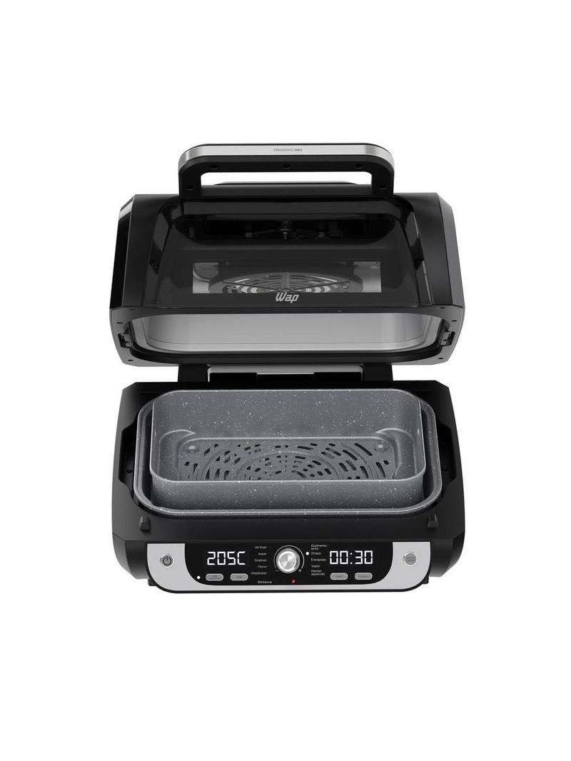 Fritadeira air fryer wap barbecue digital 1700w 12 funções painel led graystone sem Óleo sem fumaça