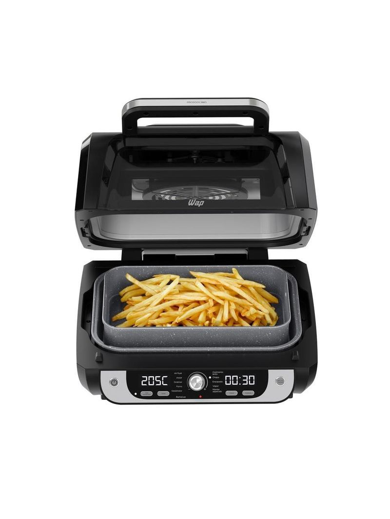 Fritadeira air fryer wap barbecue digital 1700w 12 funções painel led graystone sem Óleo sem fumaça