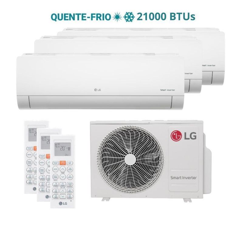 Ar Condicionado Tri Split LG 21000 BTUs (HW 3x09K) Quente e Frio Inverter 220V R32 Z3UW21GFB1AWGZBR1