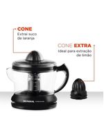 Espremedor De Frutas Premiun E-02 Mondial Com Dupla Rotação E Jarra 1,25 Litros Preto 220V