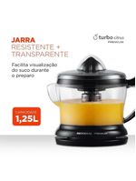 Espremedor De Frutas Premiun E-02 Mondial Com Dupla Rotação E Jarra 1,25 Litros Preto 220V