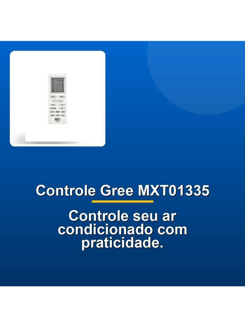 Controle Remoto Ar Condicionado Gree Mxt01335