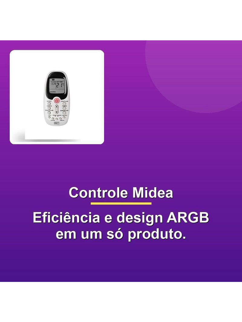 Controle Remoto Ar Condicionado Midea Mxt01308