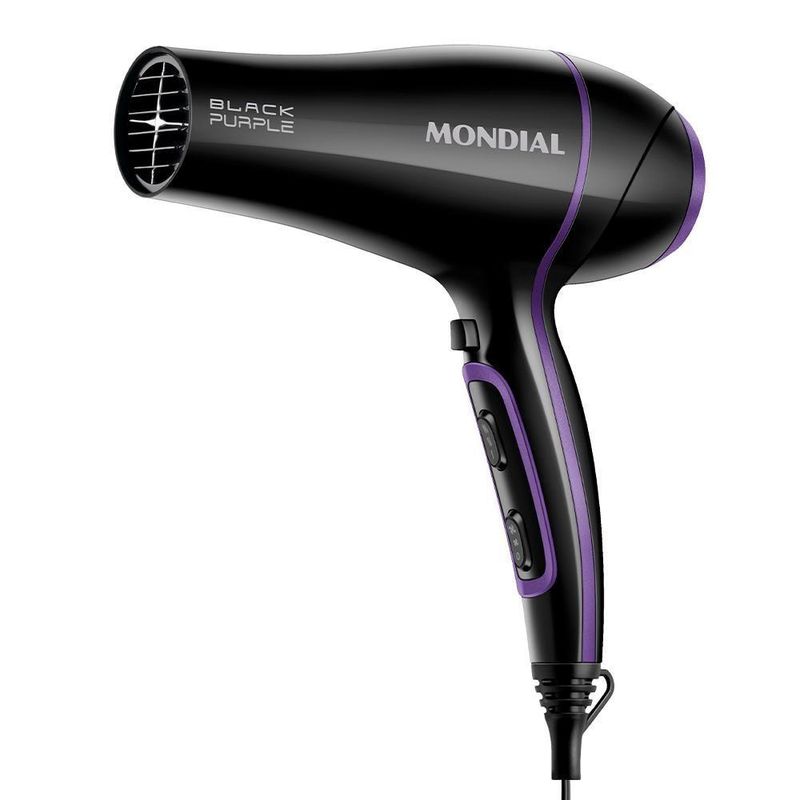 Secador De Cabelo Mondial Scn01 Black Purple 2000W Preto