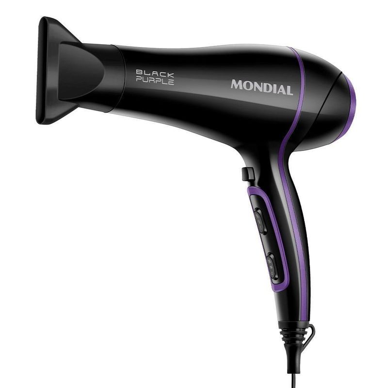 Secador De Cabelo Mondial Scn01 Black Purple 2000W Preto
