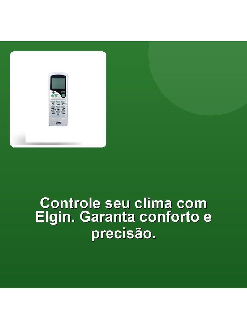 Controle Remoto Ar Condicionado Elgin Split