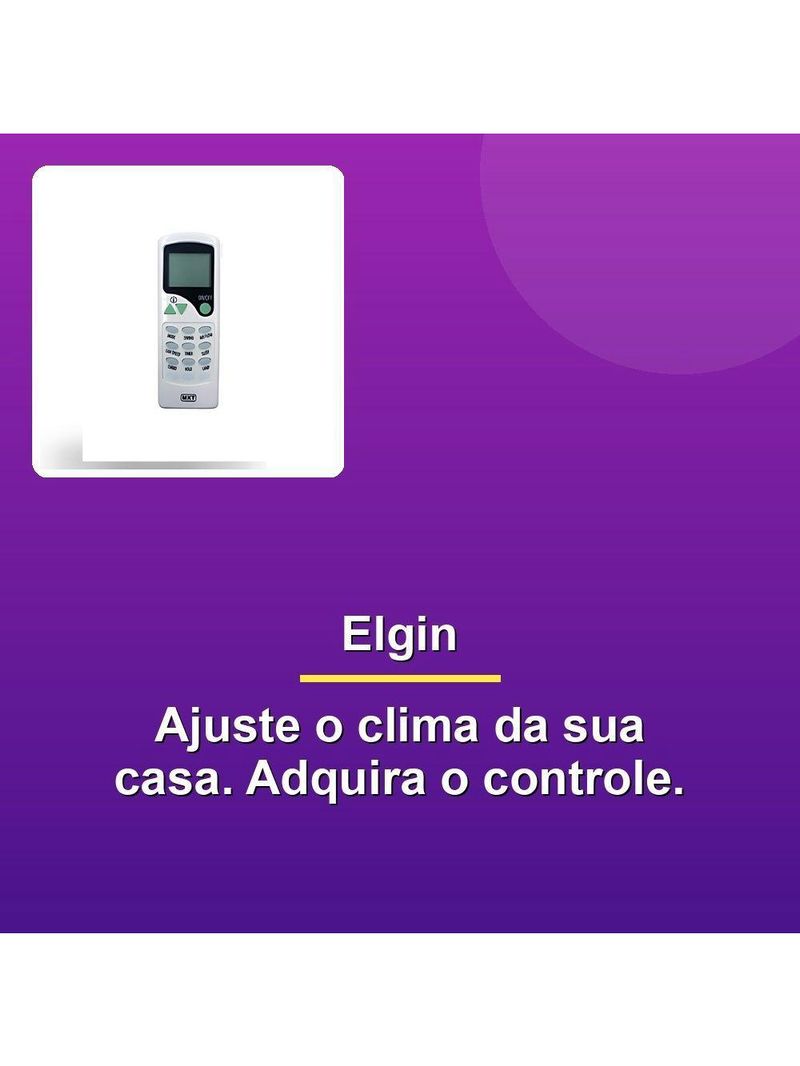Controle Remoto Ar Condicionado Elgin Split