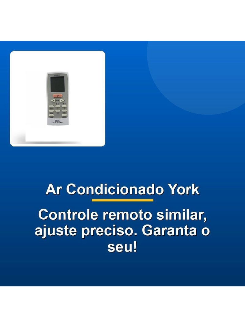 Controle Remoto Ar Condicionado York