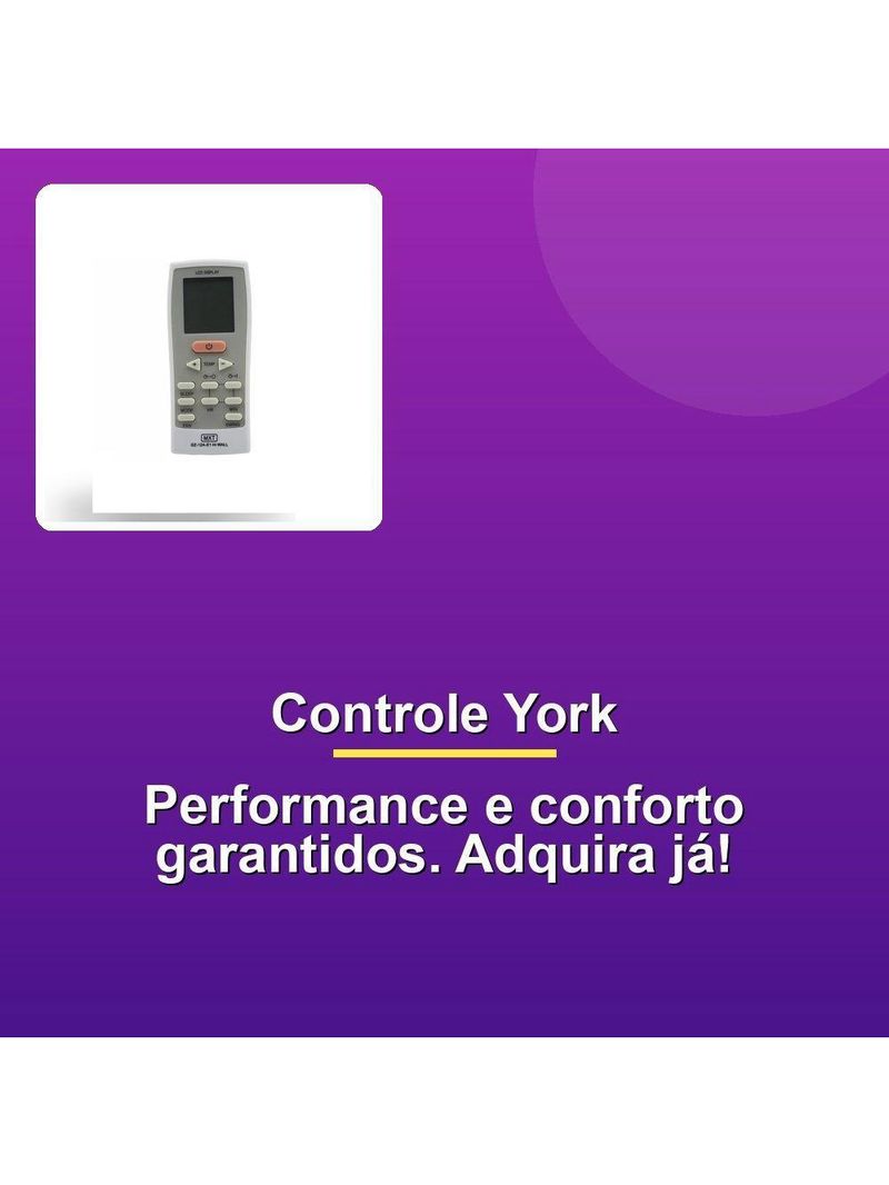 Controle Remoto Ar Condicionado York