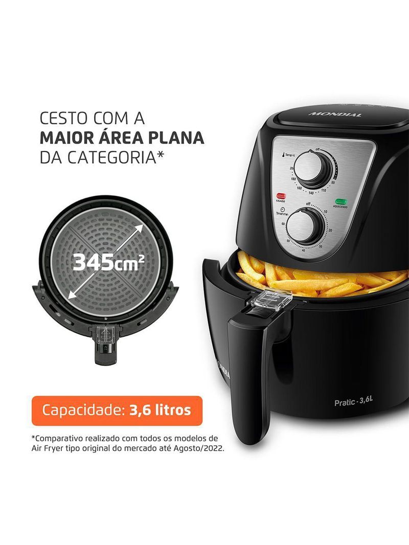 Fritadeira Sem óleo Air Fryer Pratic 3,6L Mondial AF-36-BI 110V/60HZ