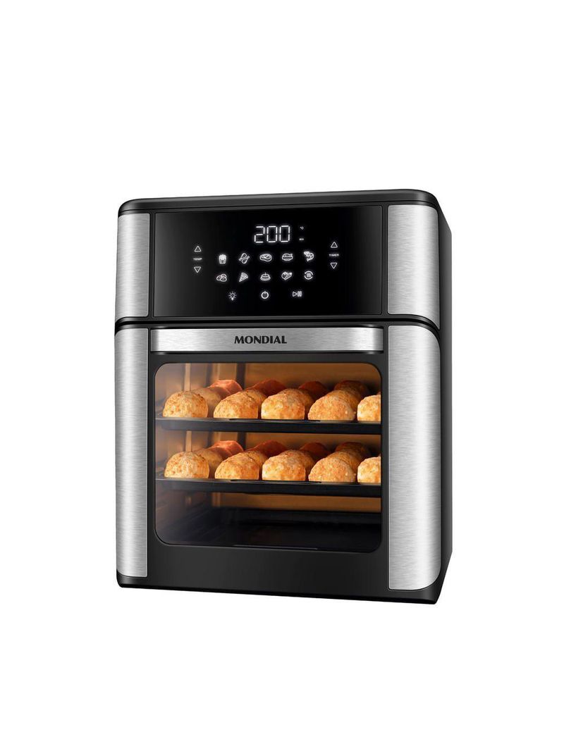 Fritadeira Air Fryer Forno Oven 12L Mondial - Preto e Inox AFON-12L-BI 220V