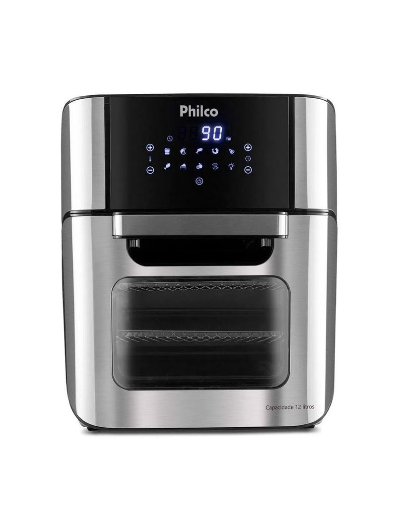 Fritadeira Air Fryer 2 Em 1 Com 12 Litros, Philco Preta 127v